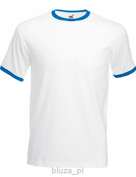 T-shirt RINGER kolor biały/niebieski FRUIT of the LOOM